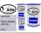 Preview: Hummer, Silver Metallic (36190), S15: 500ml Lackdose + 500ml Klarlack + 250ml Härter - Set, von ATW Autoteile West.
